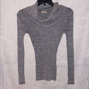 It’s Our Time: Women's Gray Ribbed Cowl Neck Sweater